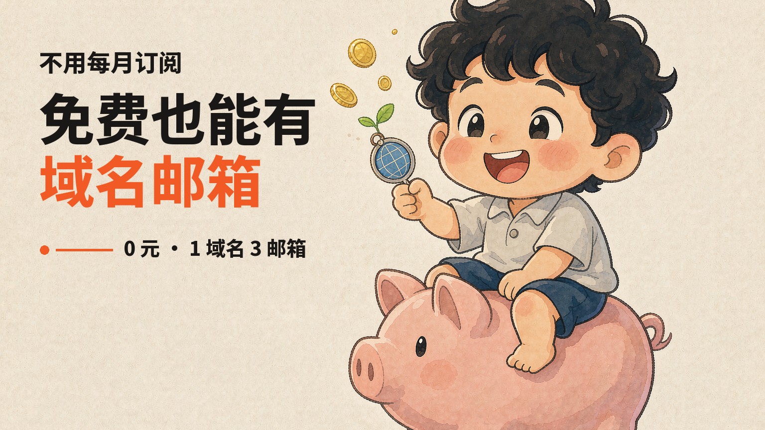 免费也能有自己的域名邮箱