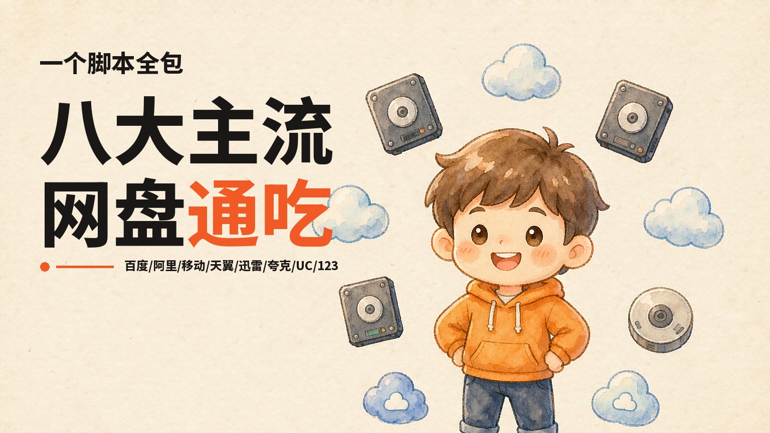一个脚本通吃八大主流网盘