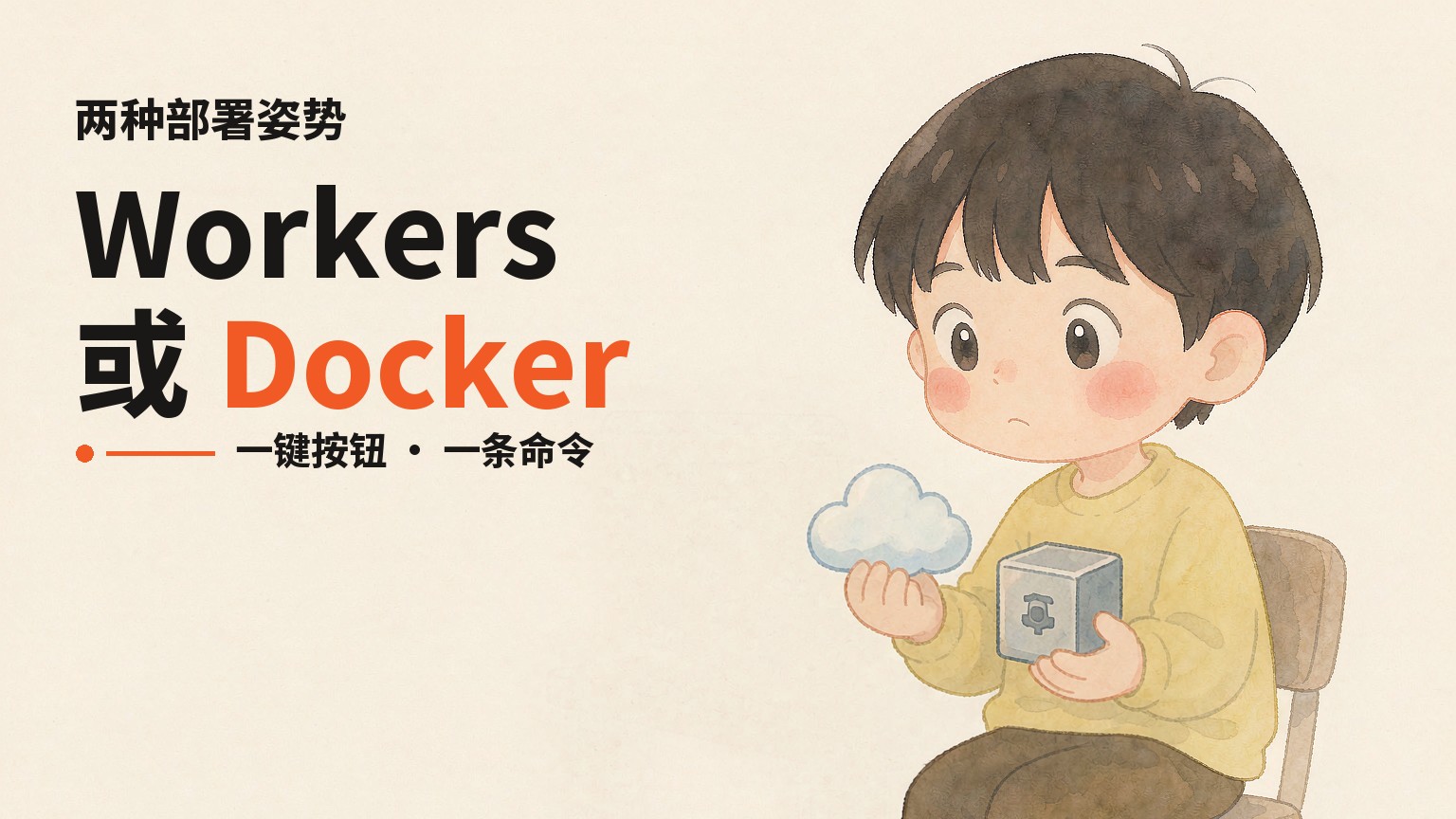 Workers 一键部署，或 Docker 一条命令，任选