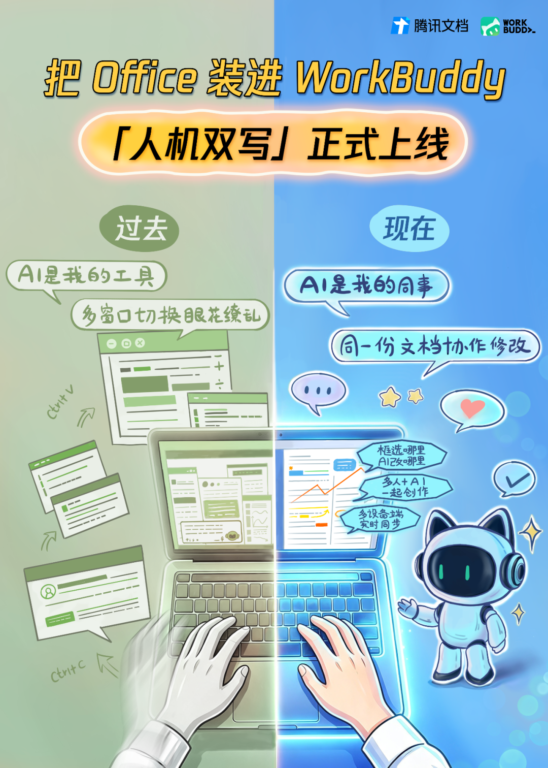 WorkBuddy 人机双写界面