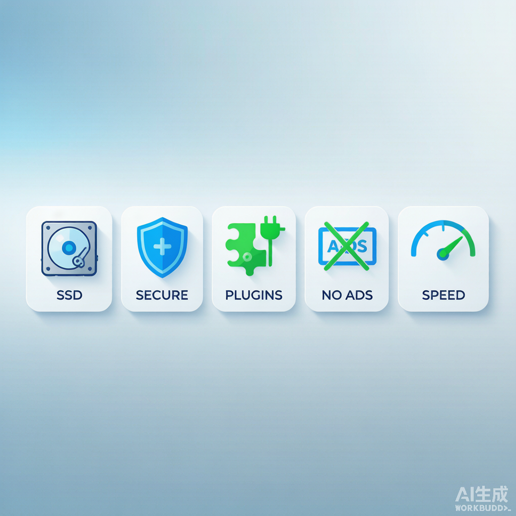 主机核心特性速览：SSD、安全、插件、无广告、速度