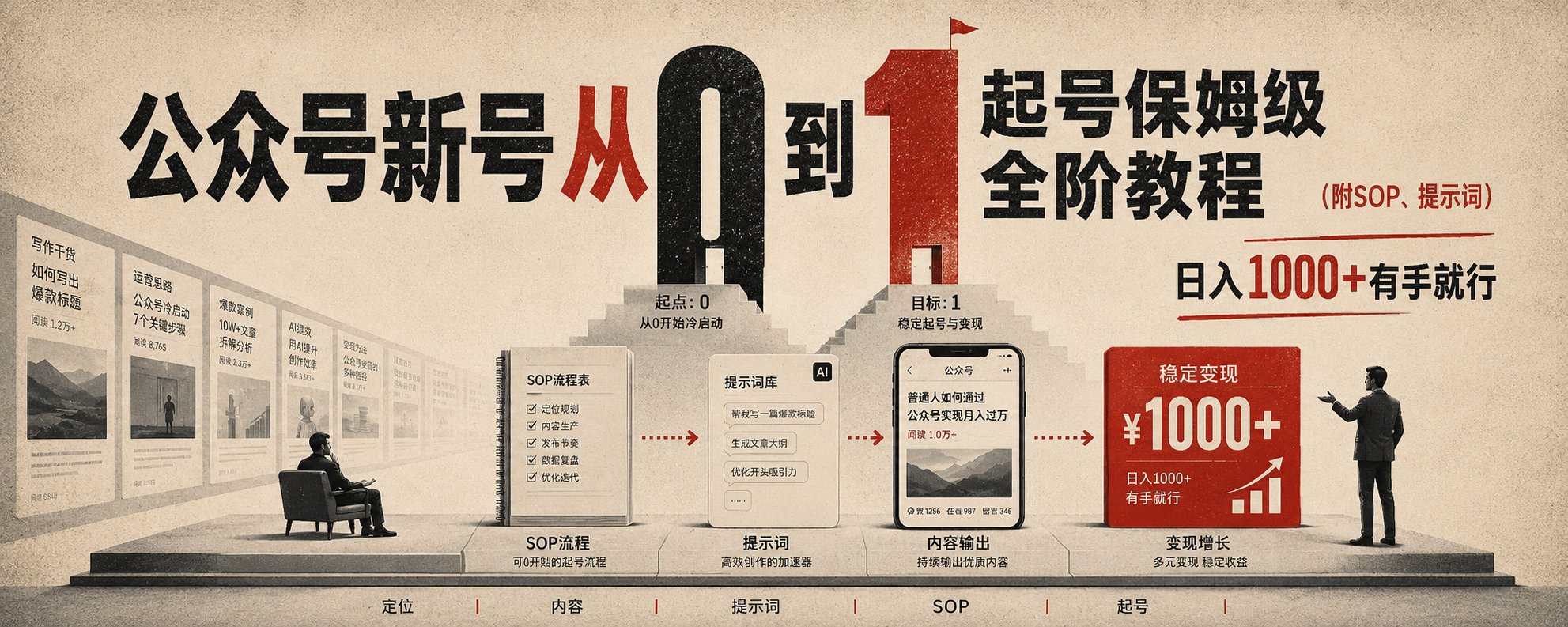 公众号新号从0到1起号保姆级全阶教程（附SOP与AI提示词）